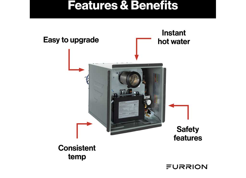 Furrion Tankless RV Water Heater | 60K BTU | 2.4 GPM | Antifreeze