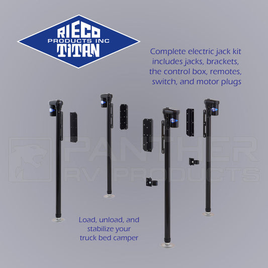 Rieco Titan 56212 RV Electric Truck Camper Loading Jacks - New Install - Black