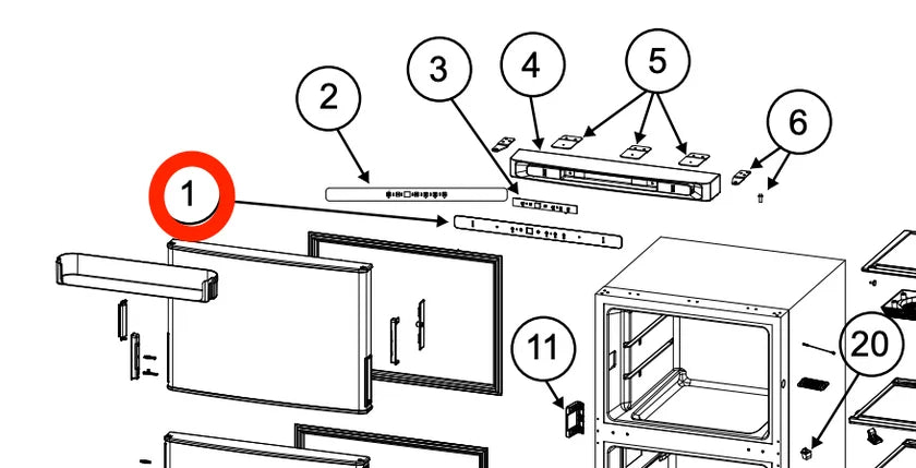 Norcold Refrigerator Eyebrow Kit | 640087 | N8DC/N10DC SS/BSS