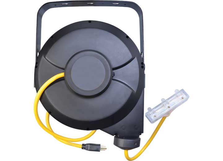 Southwire 48208802SW Retractable Cord Reel w/3 Outlet 50' 12Ga Ext Cord Black