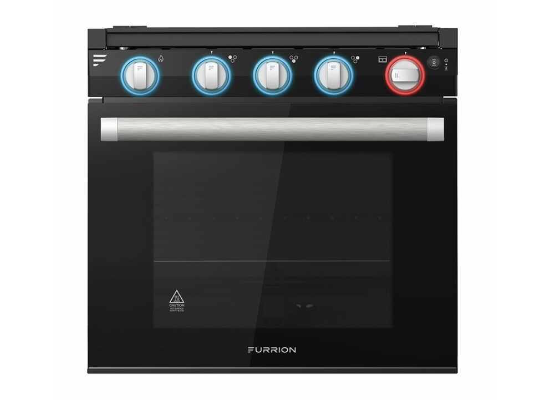 Furrion Propane RV Range w/ Glass Cover - 3 Burners - Black 2021132313 FGR17G3A1-BG
