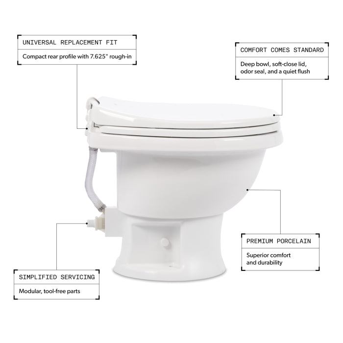 Dometic 411 Series RV Toilet Ceramic Short White 9610008263