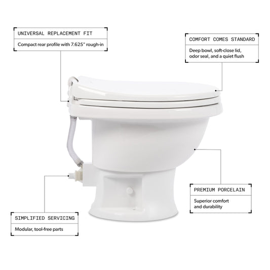 Dometic 411 Series RV Toilet Ceramic Short White 9610008263