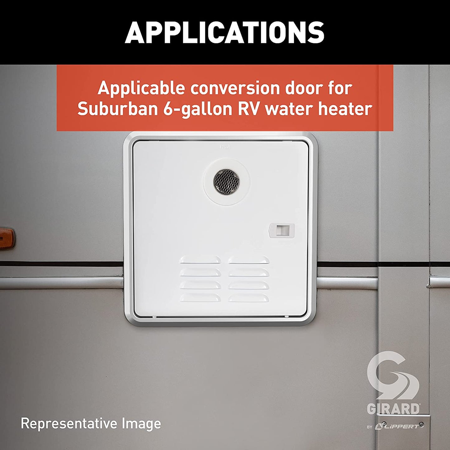 Girard GSWH-2 White 15 x 15 Water Heater Door