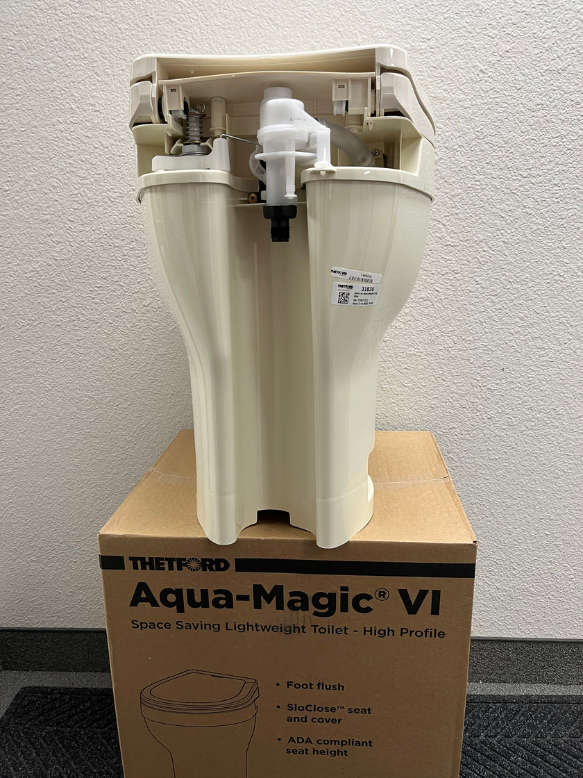 Thetford | Aqua-Magic VI Hi RV Toilet with Foot Flush | 31836 | Parchment Thetford
