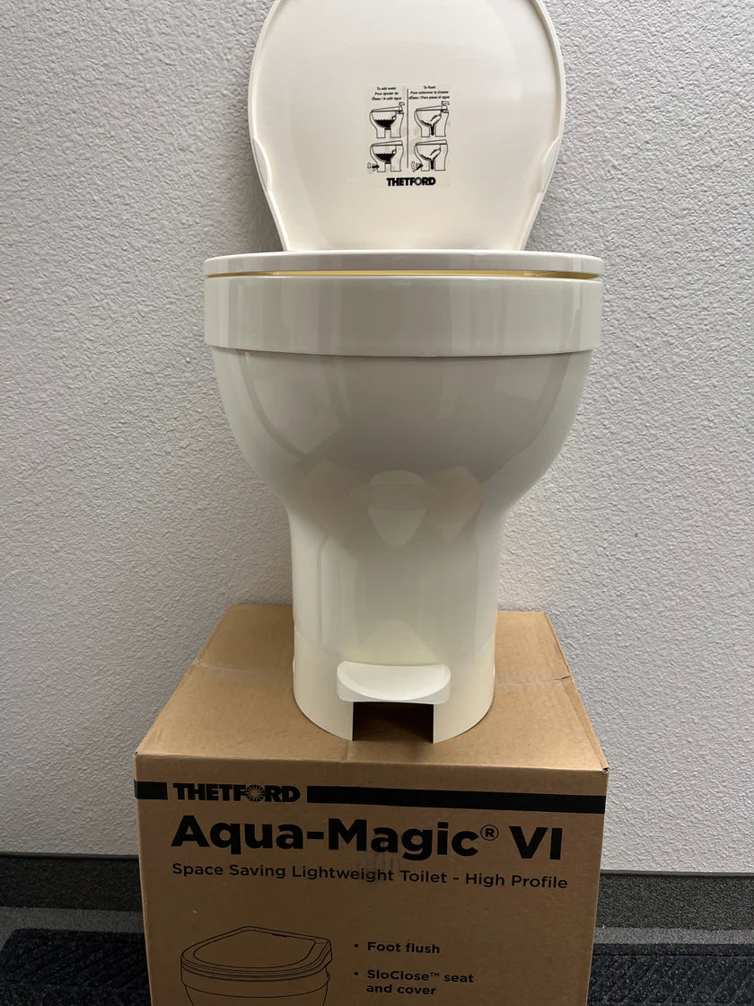 Thetford | Aqua-Magic VI Hi RV Toilet with Foot Flush | 31836 | Parchment Thetford