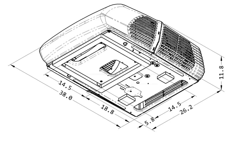 Coleman Mach 10 RV Air Conditioner 35004-0792 45004-0792 | 15,000 BTU | Heat Pump | Black