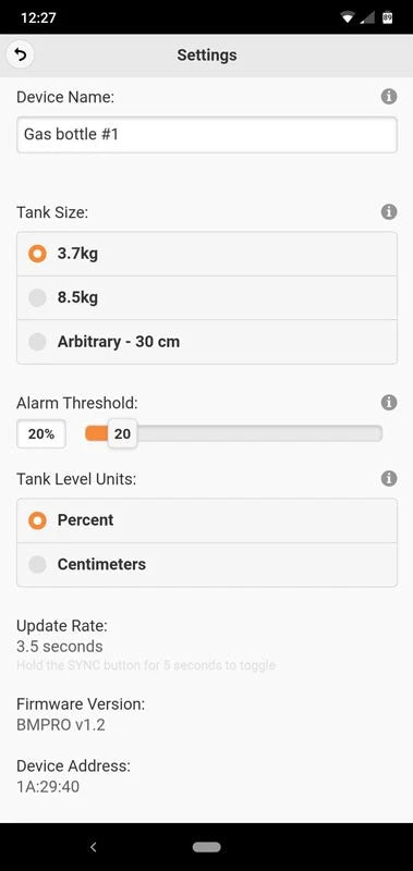 BMPRO SmartSense Propane Tank Level Indicator | SMARTS | BLE App