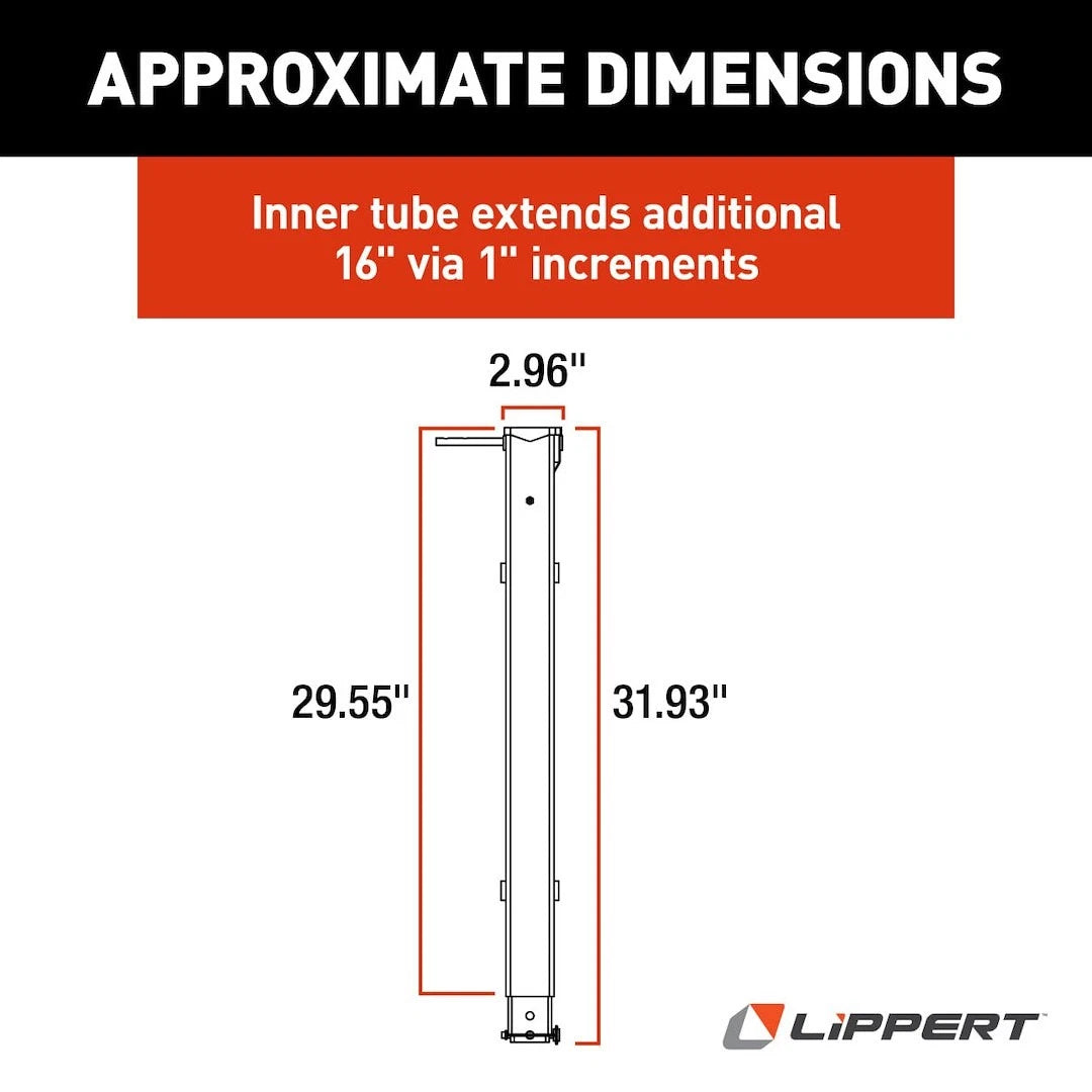 Lippert Trailer Landing Gear Leg | 179013 | 29-1/2" | 5th Wheel