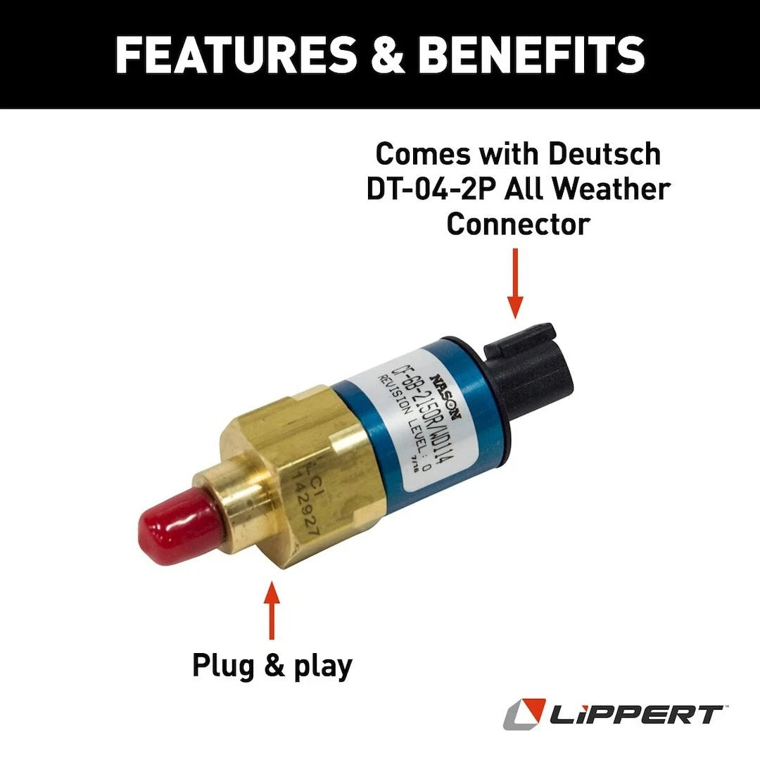 Lippert Hydraulic Pressure Switch | 142927 | 2,150 PSI | Nason