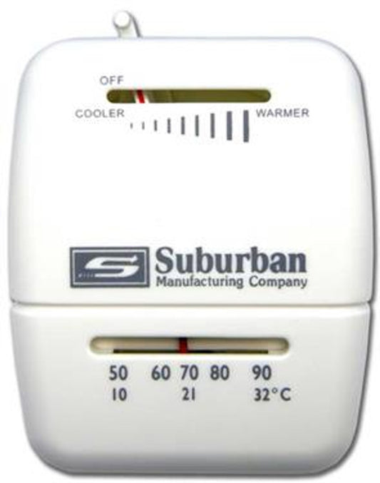 Suburban AirXCel 161154 Wall Thermostat - Heat Furnace Only - White Analog